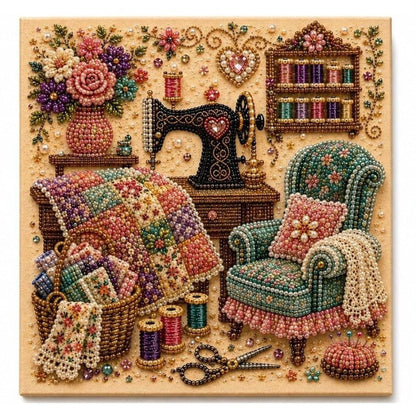 ⏳🔥Begränsad tid — 50 % RABATT!🎁💎3D-diamond painting-set med mysiga hobbyrum — koppla av & skapa🧘