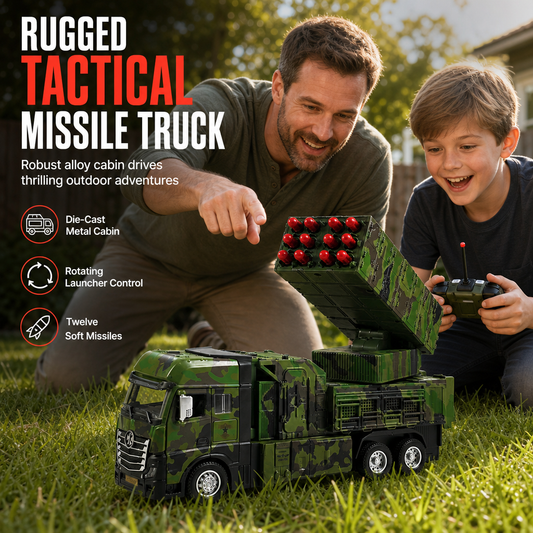 📢📢50% RABATT NU!! ⏰Överdimensionerad Fjärrstyrd Robottruck med Missilavfyrare