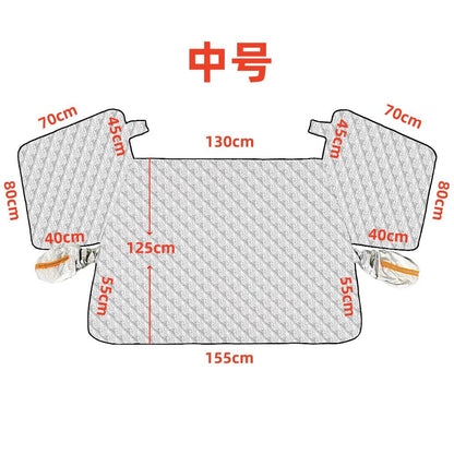 Thickened Magnetic Car Windshield Snow Cover Winter Front Windshield Half Cover for Sedans and SUVs