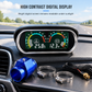 Universal 12V 24V Horizontal LCD Electronic Water Temperature and Voltage Gauge Set with 32mm Tee Joint Adapter