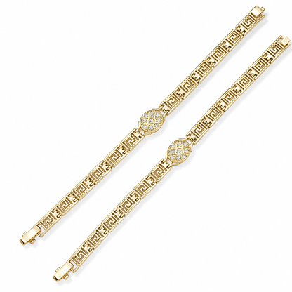 Retro Greek Key Rhinestone Jewelry for Women – Elegant Vintage-Inspired Statement Accessory